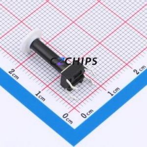 TSA06131-180B332CA-006E Tactile Switch Through hole-4P,6.1x6.1mm Switch Single Pole Single Throw Round Button 1.8N 6.1mm - Product Image 2