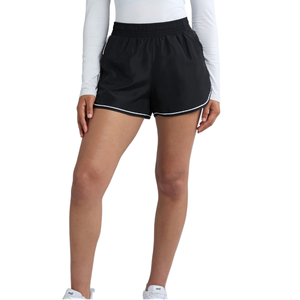 Custom Logo Elastic Waist Left Leg Solid High Waist <b>Quick</b> Dry 2 1 Sports Yoga Shorts Women Running Fitness Pockets - Product Image 1