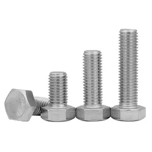 HSL Hex head bolt DIN 931 hex head screw bolts with M6-M36 stainless hex bolts a2 70 Incoloy A-286 MOMEL K500 G30