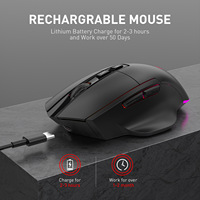 Mouse Gaming Nirkabel 2.4G untuk Bluetooth dengan Pengisian Daya Tipe C dan Lampu LED Biru