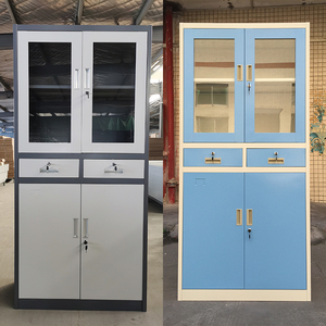 ארון מתכת עיצוב חדש עם מגירות נדנדה דלת זכוכית ארון פלדה משרד מתכת עם מנעולים להגשת ארון - Product Image 5