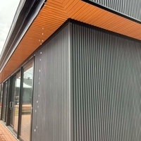Tablero de listones de aislamiento térmico de rendimiento duradero Co-extruido WPC Panel de pared con tapa de aluminio de coextrusión estriada