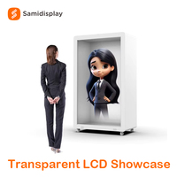 Pantalla LCD Transparente Holográfica 3D de 86 Pulgadas para Interiores, Gabinete de Exhibición de Video, Compatible con OEM