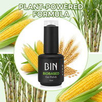 Vernis à ongles en gel végétalien à base de plantes de haute qualité, 15 ml, formule végétale, logo OEM en gros pour la beauté des ongles