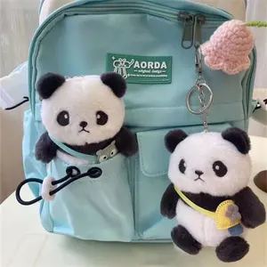 Cute Panda Pendant Key Chain Custom Plush Doll Keychain For Shoulder Bag