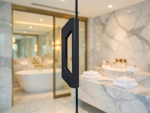 Manija Moderna para Puerta Corredera de Aluminio de 150 mm con Recubrimiento en Polvo Color Antracita, Disponible en Varios Colores - Product Image 5