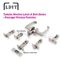 Loquet tubulaire de sécurité 60/70 mm, pêne dormant carré robuste pour porte intérieure