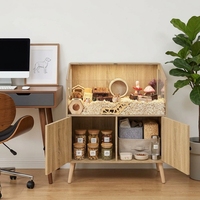 Cage à hamster personnalisée de style meuble avec armoire de rangement, habitat pour petits animaux en bois et panneaux acryliques, pour cochon d'Inde et hérisson jusqu'à 15 kg