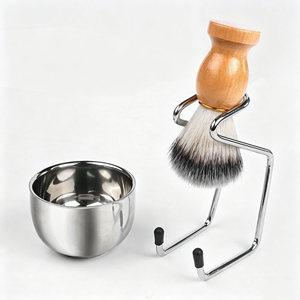 Juego de 3 Piezas para Afeitar, con Soporte de Acero Inoxidable y Tazón, para Hoteles, Cuidado de la Barba, Kit de Espuma para Afeitar - Product Image 1