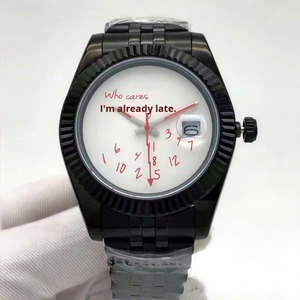 Montre de luxe pour homme avec miroir en cristal saphir, boîtier en acier inoxydable de 41 mm, bracelet en acrylique, montre mécanique automatique - Product Image 2