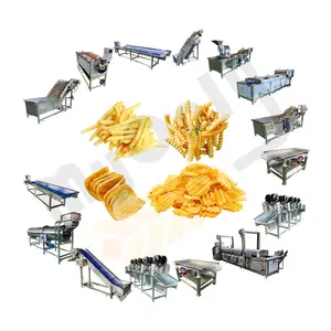 Línea de producción de patatas fritas Myonly Full Automatic Fried Banana Potato Making Machine French Fries Banana Chips