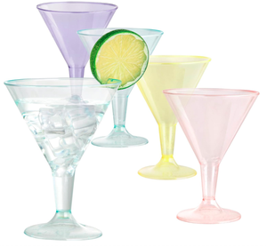 Bicchieri da Cocktail in Plastica Colorata, Colori Vivaci Assortiti, Infrangibili per Feste in Piscina, Matrimoni, Forniture all'Ingrosso con Cannucce - Product Image 6