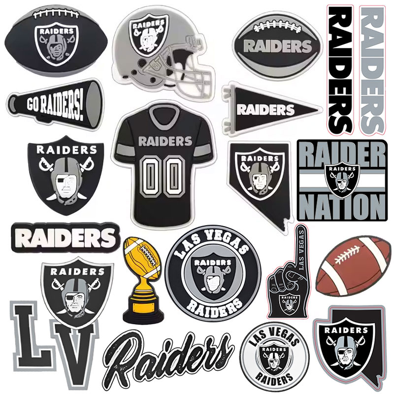 Американская футбольная команда, стиль Las Vegas Raiders, шармы, украшения обуви, подвески для вечеринки, подарок для DIY