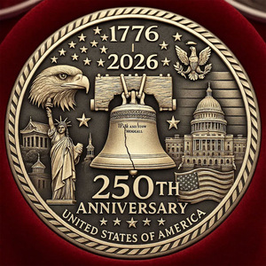 Amerikaanse 250-jarig jubileum herdenkingsmunt, Amerikaanse vlag, patriottische verzamelmunt, verguld souvenir, uitdagingsmunt met afbeelding van een witte-ekelaar - Product Image 5