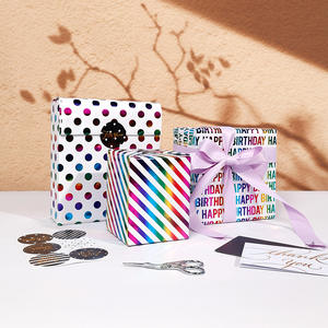 لوحة رسم ملونة بختم ساخن لعيد الحب وأعياد الميلاد، لفة كبيرة الحجم بنقاط ونجوم بنفسجية حالمة - Product Image 5