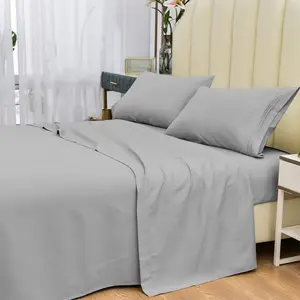 Drap plat en microfibre polyester, 1800tc 100% de couleurs solides, lit double, vente en gros, de chine, livraison gratuite