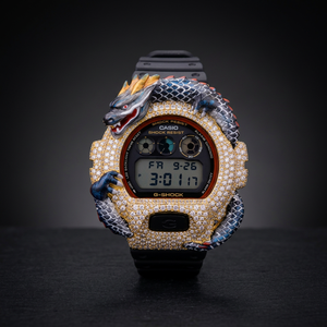 Montre numérique en acier inoxydable Dragon Bezel avec pierres en moissanite, bracelet de 40 mm, montre de luxe pour femmes - Product Image 3
