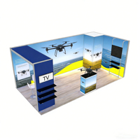 Stand d'exposition publicitaire en tissu lumineux LED SEG en aluminium personnalisé 20x10 pieds, directement de l'usine