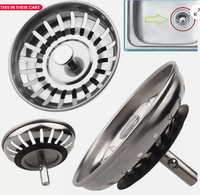 Escurridor de fregadero de cocina de repuesto de acero inoxidable, escurridor, tapón de residuos, relleno de fregadero de cocina del Reino Unido
