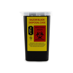 Contenedor de objetos punzocortantes de 1L, cubo de basura de sobremesa para barberías y salones de belleza - Product Image 2