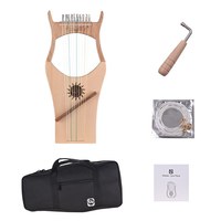 Lyre à cordes Walter.t à 10 cordes en bois, cordes en nylon, dessus en épicéa, fond en bois de caoutchouc, instrument à cordes avec sac de transport WH02