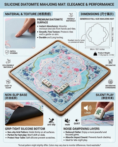 COMPRA 1 Y LLÉVATE 1 GRATIS Tapete <span class=keywords><strong>de</strong></span> Mahjong Americano <span class=keywords><strong>de</strong></span> Lujo con Diseño Floral, Tamaño Estándar, Superficie Silenciosa, Tema Rosa y Azul para Noches <span class=keywords><strong>de</strong></span> Juego - Product Image 2