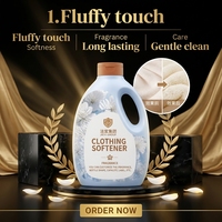 Lessive liquide assouplissante Full Bleed Mist Blue OEM pour vêtements, parfum longue durée, fraîcheur, produits de nettoyage