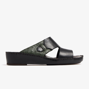 Laterale Nouvo Sandals Smooth Nappa Leather Ostrich Black Forestgreen Soft Padding Durable Original Arabic Sandals Men - Product Image 2