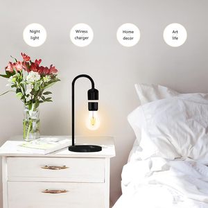 High Quality Smart Magnetic Levitation Modern Table Lamp Glass Wood Floating LED Bulb Eye Caring Night <b>Light</b> for Home - Product Image 5