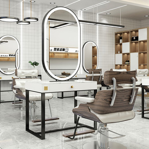 Nouveau luxe salon de coiffure miroir salon de coiffure dédié salon de coiffure marbre bureau double miroir miroir de coiffure - Product Image 6