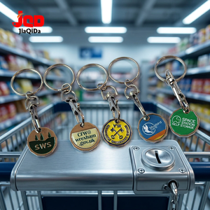 Porte-clés personnalisé en métal pour jeton de chariot de supermarché, support de pièces de monnaie en <span class=keywords><strong>euros</strong></span> et livres avec votre propre logo - Product Image 3
