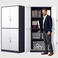 Uzun 4 Kapılı Çelik Dosya Dolabı Metal Ofis Depolama Dolabı Yangına Dayanıklı Paslanmaz Kilitli Dosya Dolabı