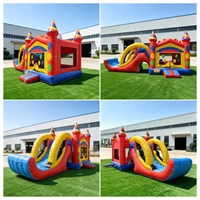 Structure gonflable commerciale robuste en PVC - Combo château gonflable avec toboggan pour enfants, idéal pour la location d'événements et de fêtes