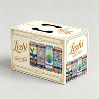 Boîte cadeau en carton personnalisée pour boissons énergisantes et bière, support pour 4 packs avec gaufrage, emballage recyclable