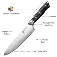 Set Pisau Dapur Berkualitas Tinggi 3-in-1 Baja Damascus VG10 Jepang 67 Lapis 8 inci/7 inci/5 inci Dengan Gagang G10