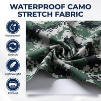 Tela Impermeable Ligera y Elástica con Estampado de Camuflaje 100% Poliéster (66GSM) para Ropa de Trabajo y Uso en Exteriores y Carpas