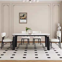 Chaise de salle à manger en bois massif recouverte de tissu en velours blanc nordique, ensemble de table à manger moderne de petite taille avec 4 chaises, meubles de salle à manger