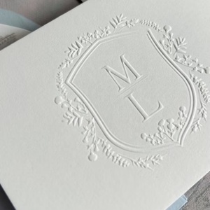 Invitación de Boda y Tarjeta de Agradecimiento Personalizadas de Alta Gama con Material Texturizado, Efecto Relieve y Etiquetas de Embalaje Premium - Product Image 2