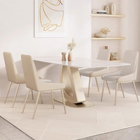 Table à manger en dalle de roche haut de gamme de luxe légère de Style italien Nouveau pour 2024 Ménage Petite table à manger simple moderne