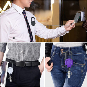 Stretchable Anti‑Loss Steel Wire Carabiner Keychain Heavy‑Duty Retractable Badge Reel with Work ID Card Name Badge Holder - Product Image 5