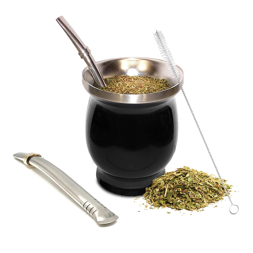 Noir + Paille cuillère + Pinceau + Paille plate