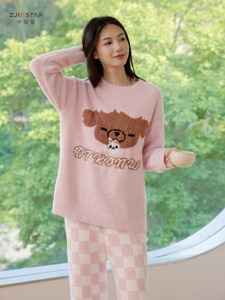 Traje informal <span class=keywords><strong>de</strong></span> lujo para padres e hijos, tejido transpirable, cintura elástica, dibujos animados sólidos, invierno, cálido, poliéster, manga larga, longitud completa - Product Image 6