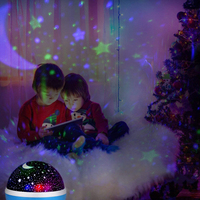 Projecteur LED rotatif avec ciel étoilé, veilleuse pour chambre d'enfant, lumière de lune