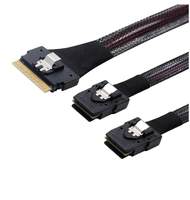 PCLE 4.0 SAS SFF8654 8I sampai 2 Mini SAS 36P SFF8087 kabel Data Disk keras Server kabel SAS Mini