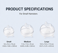 Bac de toilette transparent pour hamster avec dôme amovible, entrée surélevée, bac à sable facile à nettoyer pour petits hamsters