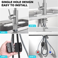 Robinet de cuisine commercial populaire à douchette extractible, monocommande, en acier inoxydable, Grifos De Cocina Modernos