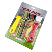 Ensemble de brosses de nettoyage, 5 pièces, lames de grattoir en acier, mini brosses métalliques pour fenêtre, carrelage, kit d'outils manuels pour enlever les autocollants de voiture