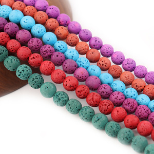 Cuentas Sueltas Redondas y Lisas de Piedra Volcánica Natural de 8mm para Joyería de Moda DIY, Pulseras, Collares y Manualidades - Product Image 1