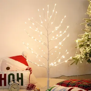 90cm Tisch dekoration Zweig Led Birke Baum Lichter Indoor Weihnachten Hochzeit Schlafzimmer Künstliche Weiße Zweig Licht Baum