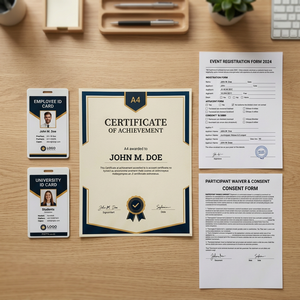 Certificados y Tarjetas de Identificación Impresos Personalizados en Papel |   Impresión Corporativa e Institucional para Escuelas |   100 Piezas - Product Image 2